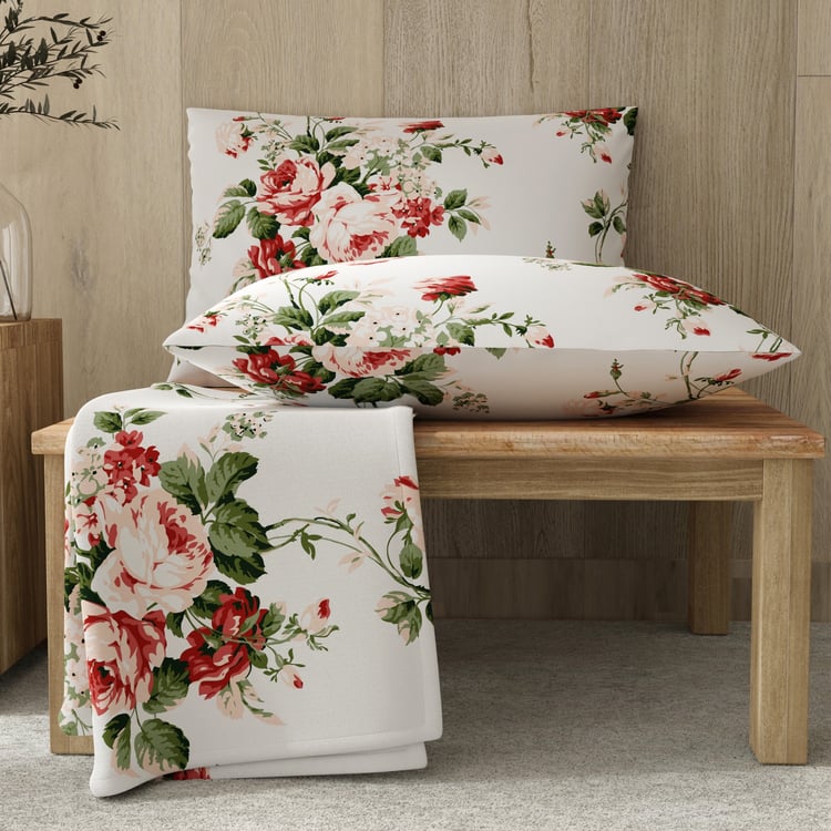 LAYERS Zen 225TC Floral Print 3Pcs King Bedsheet Set