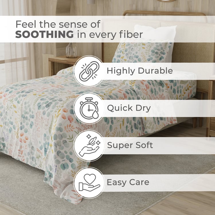 LAYERS Zen 225TC Printed 2Pcs Single Bedsheet Set