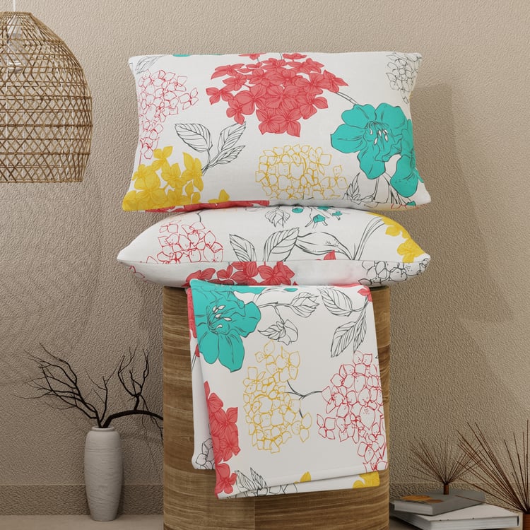 LAYERS Emaline Cotton 144TC Floral Print 3Pcs Queen Bedsheet Set