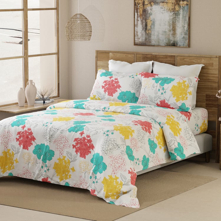 LAYERS Emaline Cotton 144TC Floral Print 3Pcs Queen Bedsheet Set