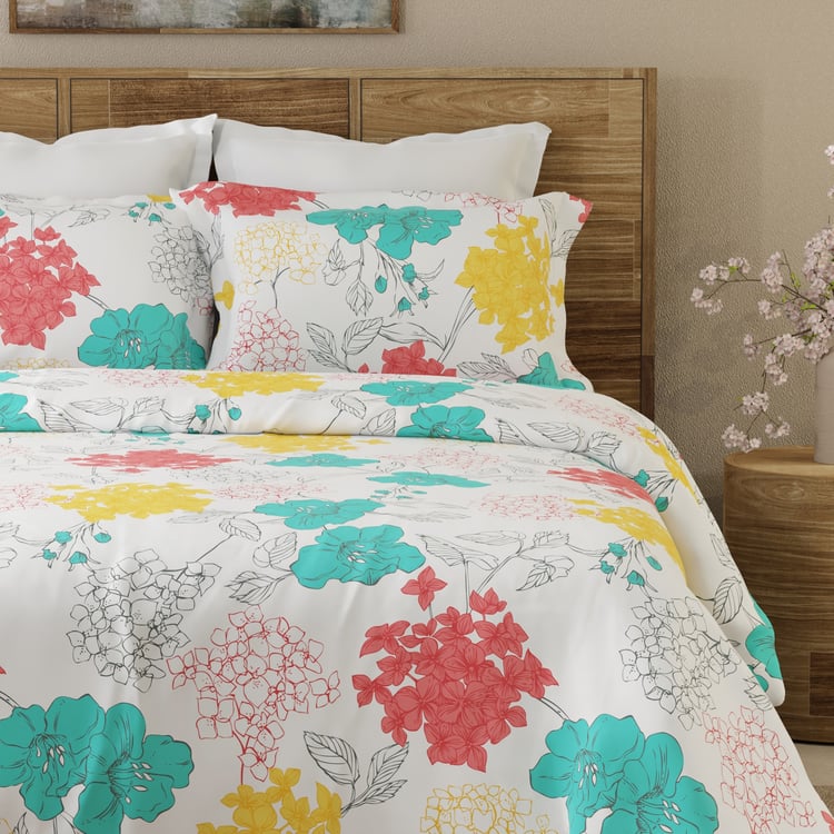 LAYERS Emaline Cotton 144TC Floral Print 3Pcs Queen Bedsheet Set