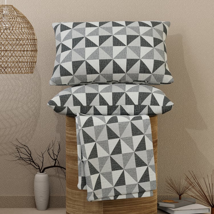 LAYERS Emaline Cotton 144TC Geometric Print 3Pcs King Bedsheet Set