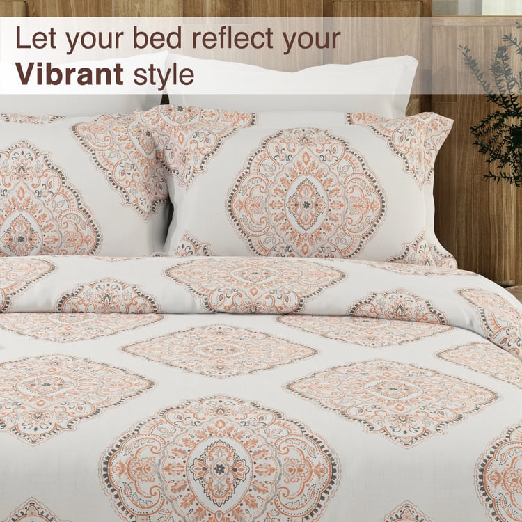 COLOR SENSE Serenity Cotton 200TC Printed 3Pcs Queen Bedsheet Set