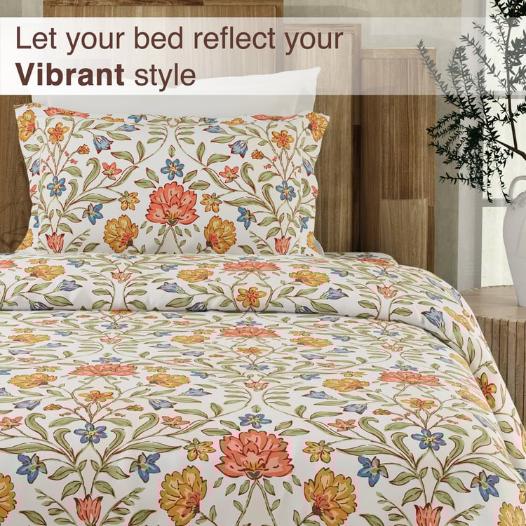 COLOR SENSE Serenity Cotton 200TC Floral Print 2Pcs Single Bedsheet Set