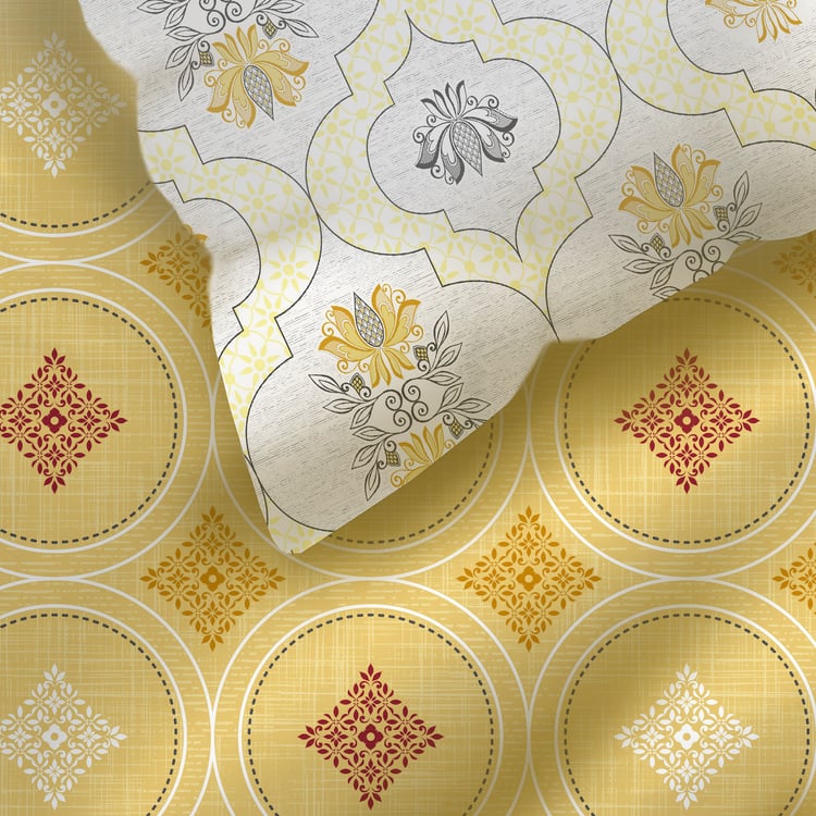 COLOR SENSE Ivy Microfibre Printed 3Pcs Queen Bedsheet Set