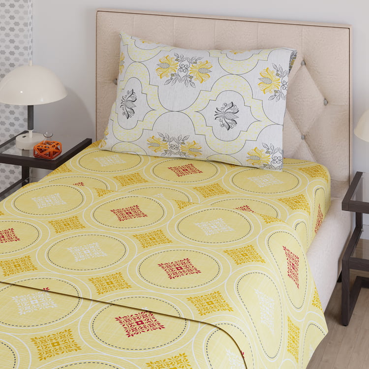 COLOR SENSE Ivy Microfibre Printed 2Pcs Single Bedsheet Set