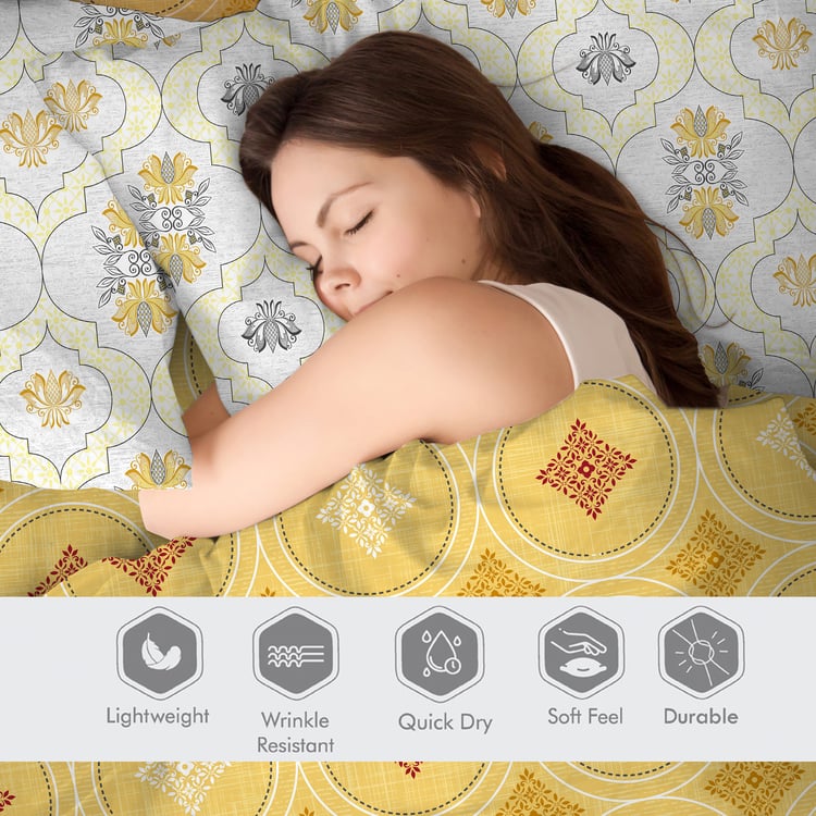 COLOR SENSE Ivy Microfibre Printed 2Pcs Single Bedsheet Set