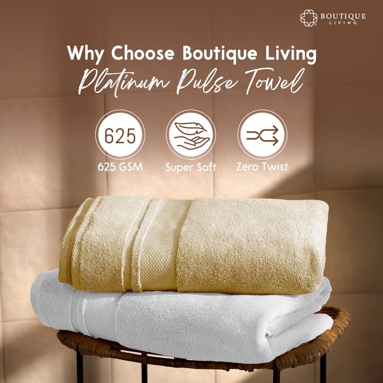 BOUTIQUE LIVING Platinum Pulse Cotton Bath Towel - 150x75cm