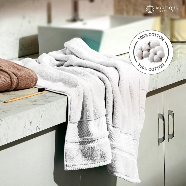 BOUTIQUE LIVING Platinum Pulse Cotton Bath Towel - 150x75cm