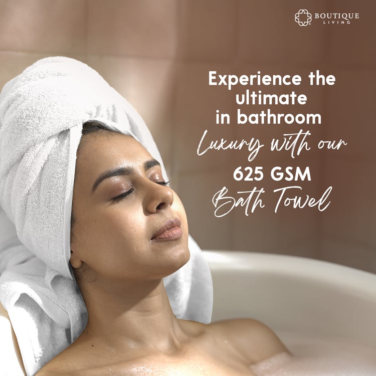 BOUTIQUE LIVING Platinum Pulse Cotton Bath Towel - 150x75cm