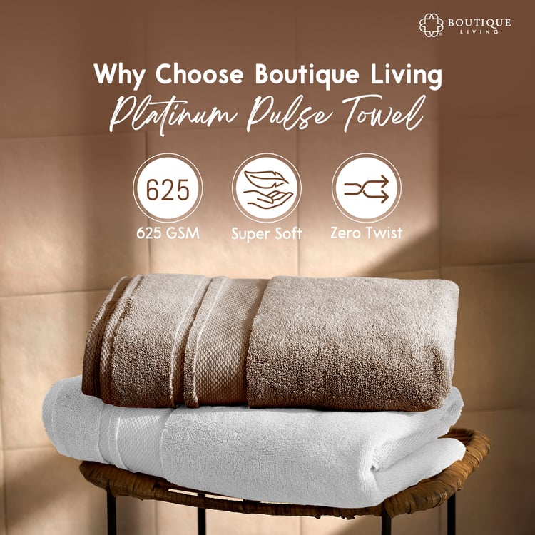 BOUTIQUE LIVING Platinum Pulse Cotton Bath Towel - 150x75cm