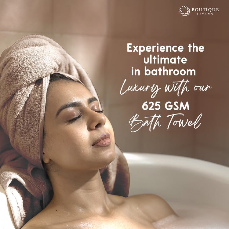 BOUTIQUE LIVING Platinum Pulse Cotton Bath Towel - 150x75cm