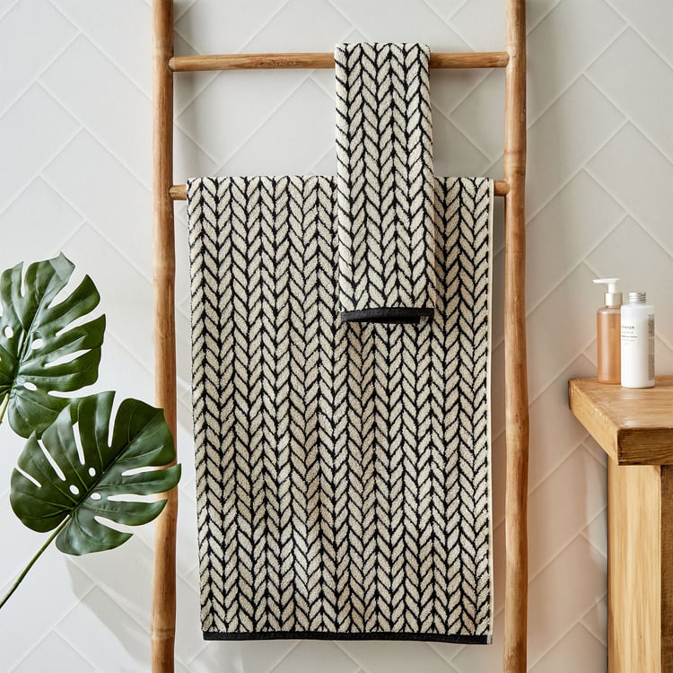 Nova Ecliptic Saga Chevron Cotton Jacquard Bath Towel - 70x140cm