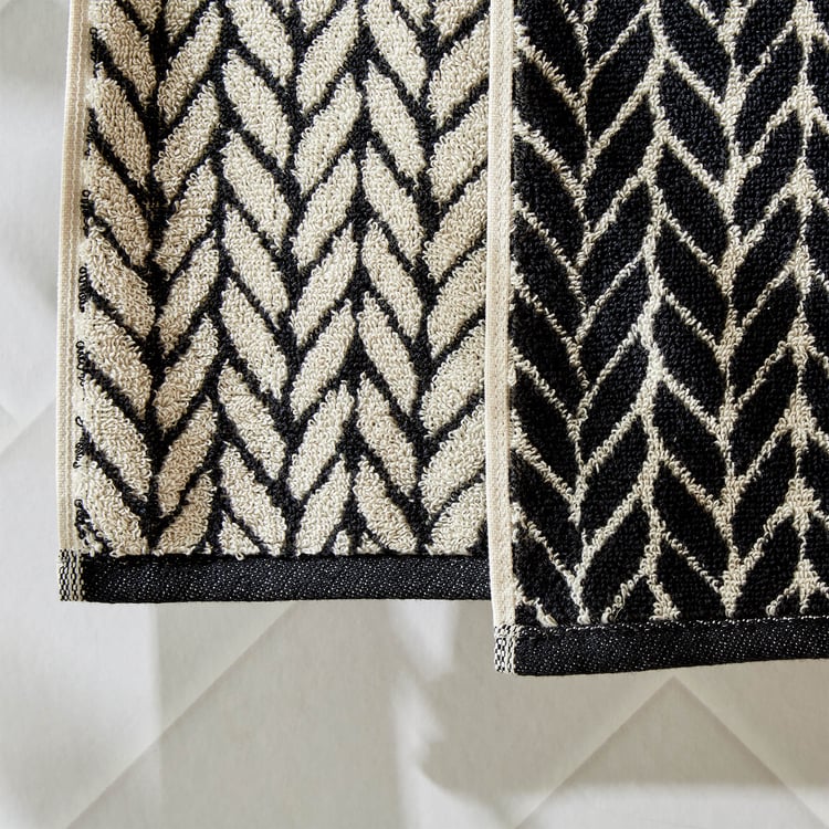 Nova Ecliptic Saga Chevron Cotton Jacquard Hand Towel - 60x40cm