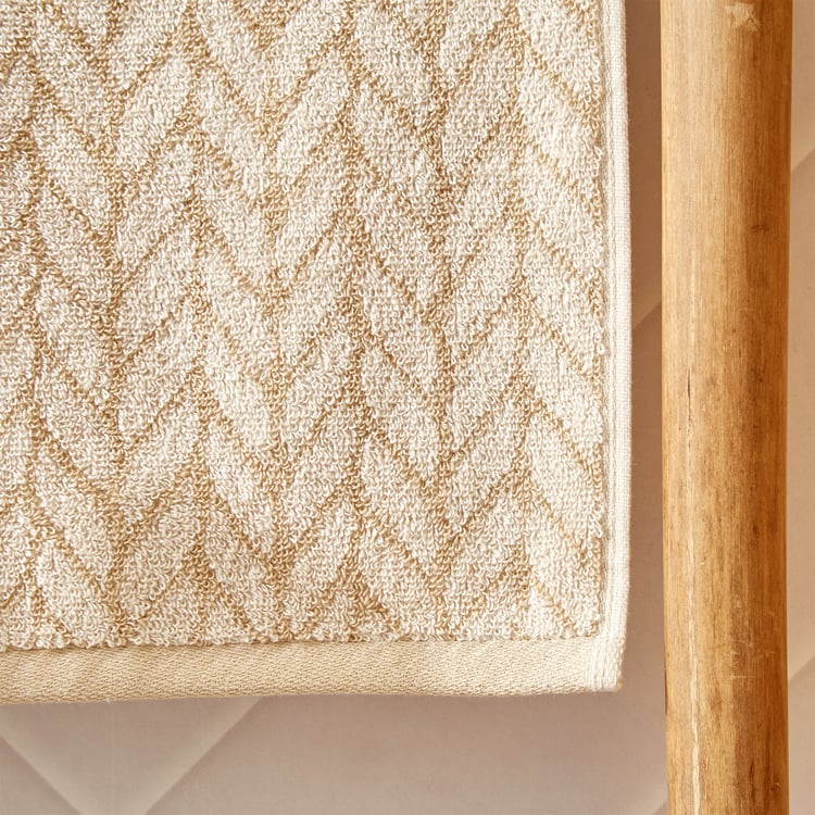 Nova Natural Tranquil Cotton Chevron Bath Towel - 70x140cm