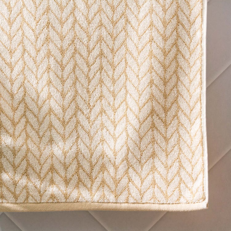 Nova Natural Tranquil Chevron Cotton Jacquard Hand Towel - 60x40cm