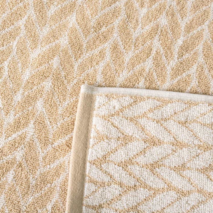 Nova Natural Tranquil Chevron Cotton Jacquard Hand Towel - 60x40cm