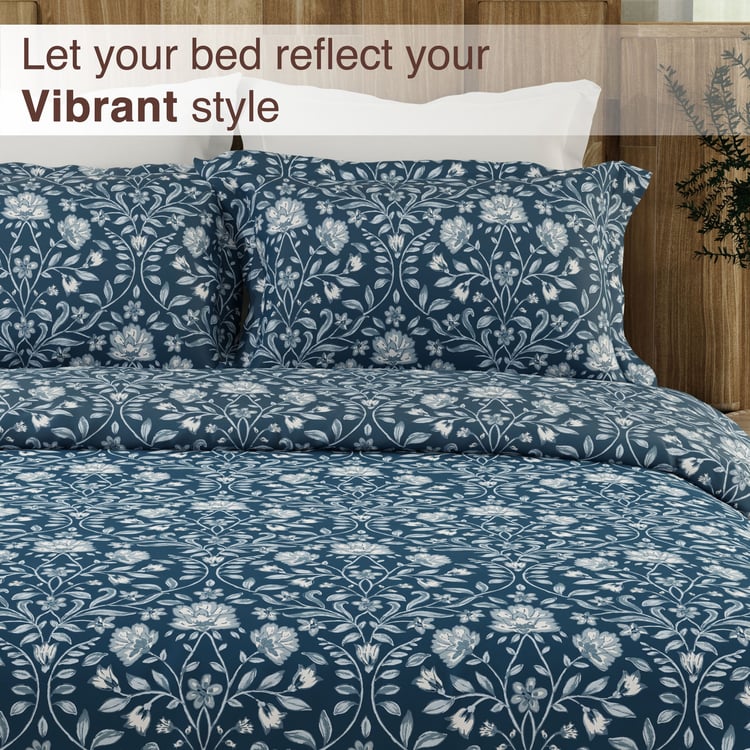 COLOR SENSE Serenity Cotton 200TC Floral Print 3Pcs King Bedsheet Set