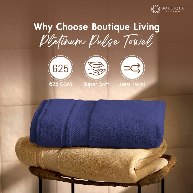 BOUTIQUE LIVING Platinum Pulse Cotton Bath Towel - 150x75cm
