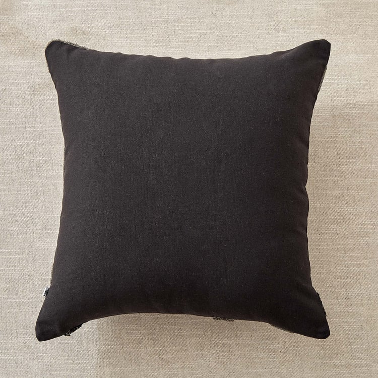 Monochrome Strixo Appliqued Cushion Cover - 40x40cm