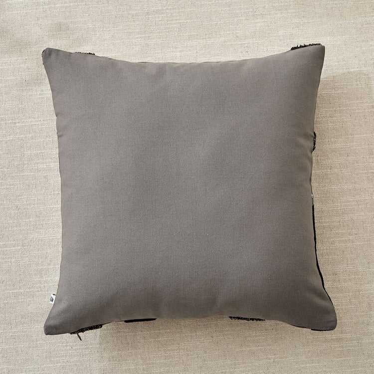 Monochrome Arce Appliqued Cushion Cover - 40x40cm