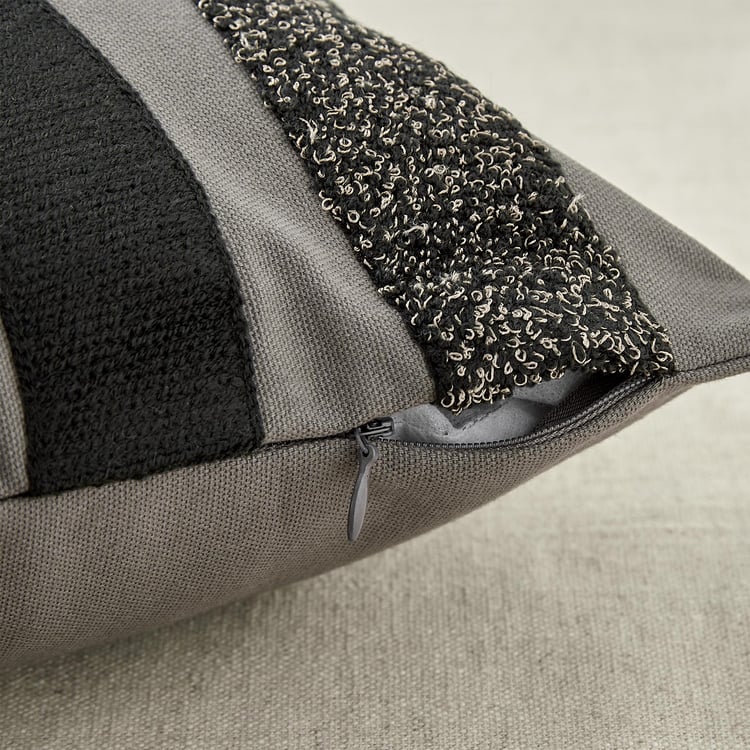 Monochrome Arce Appliqued Cushion Cover - 40x40cm