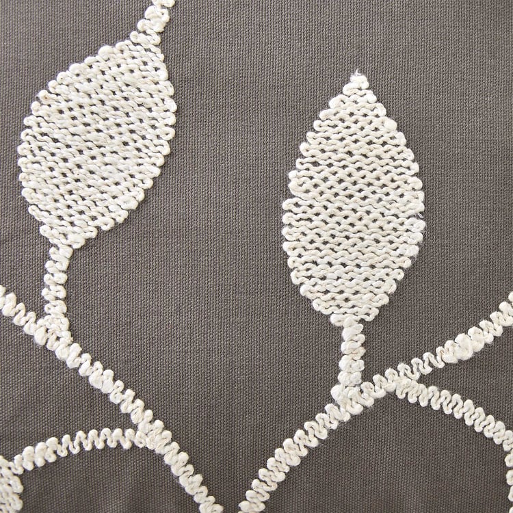 Monochrome Patra Embroidered Cushion Cover - 40x40cm