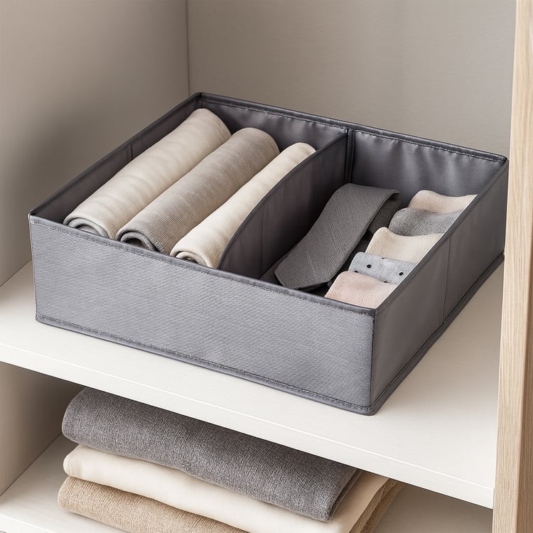 Regan Timber Polypropylene 2-Compartment Wardrobe Organiser