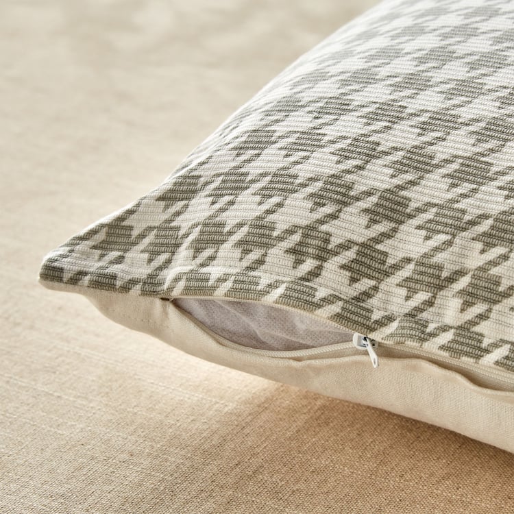 Stria Ash Set of 2 Houndstooth Print Cushion Covers - 40x40cm