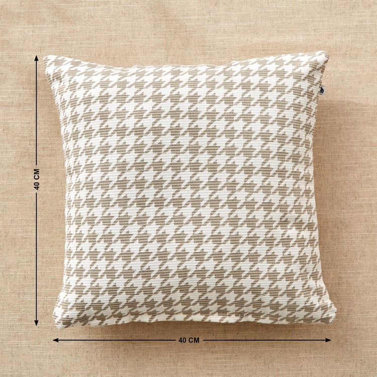 Stria Fauna Set of 2 Houndstooth Print Cushion Covers - 40x40cm