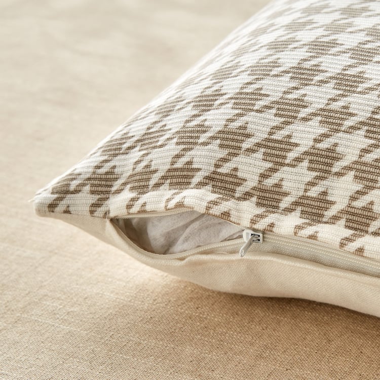 Stria Fauna Set of 2 Houndstooth Print Cushion Covers - 40x40cm