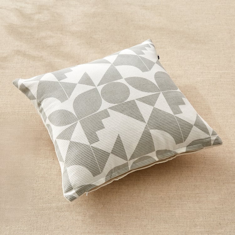 Stria Fog Set of 2 Geometric Print Cushion Covers - 40x40cm