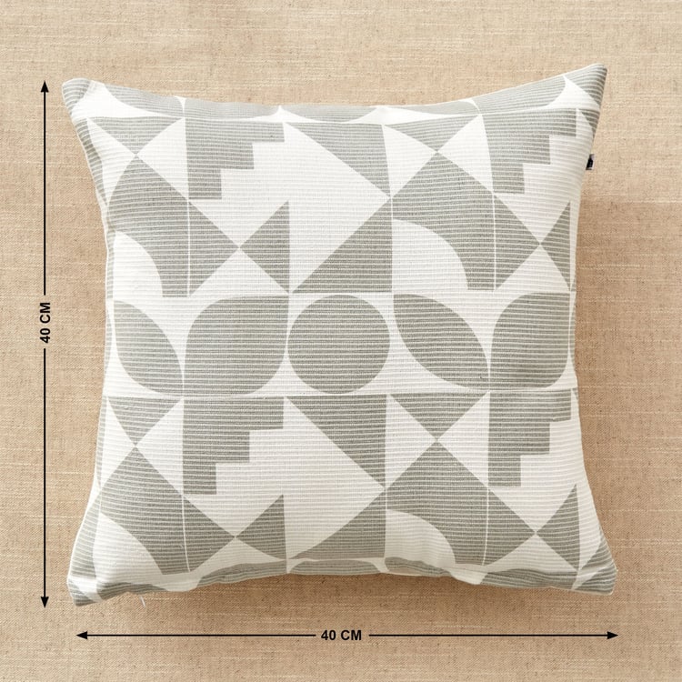 Stria Fog Set of 2 Geometric Print Cushion Covers - 40x40cm