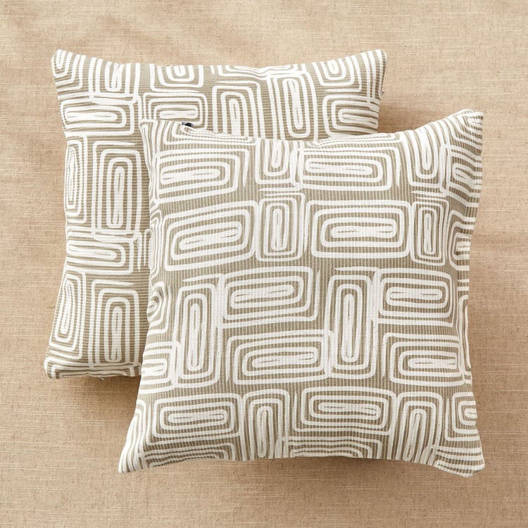 Stria Meadow Set of 2 Printed Cushion Covers - 40x40cm