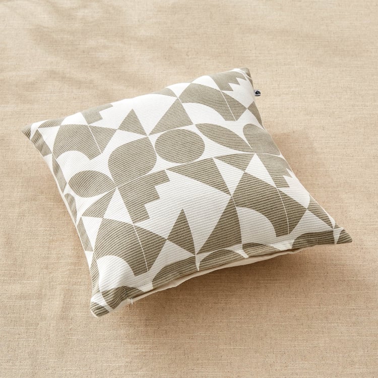 Stria Moss Set of 2 Geometric Print Cushion Covers - 40x40cm
