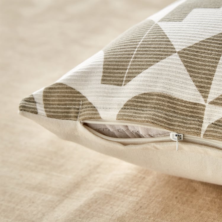 Stria Moss Set of 2 Geometric Print Cushion Covers - 40x40cm