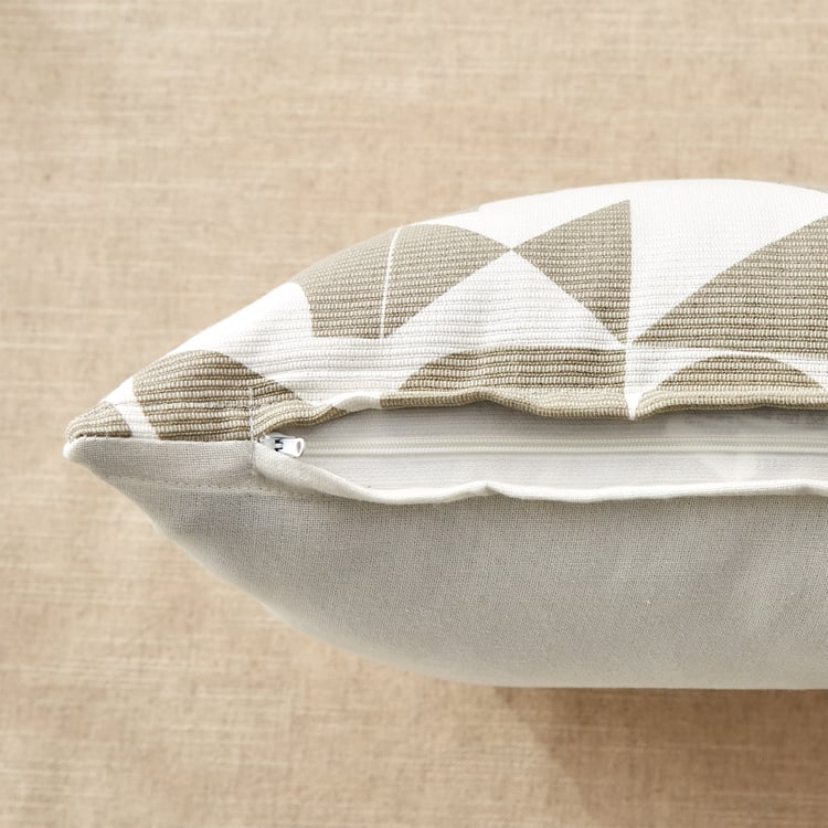 Stria Moss Set of 2 Geometric Print Cushion Covers - 40x40cm