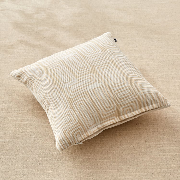 Stria Sandstone Set of 2 Printed Cushion Covers - 40x40cm