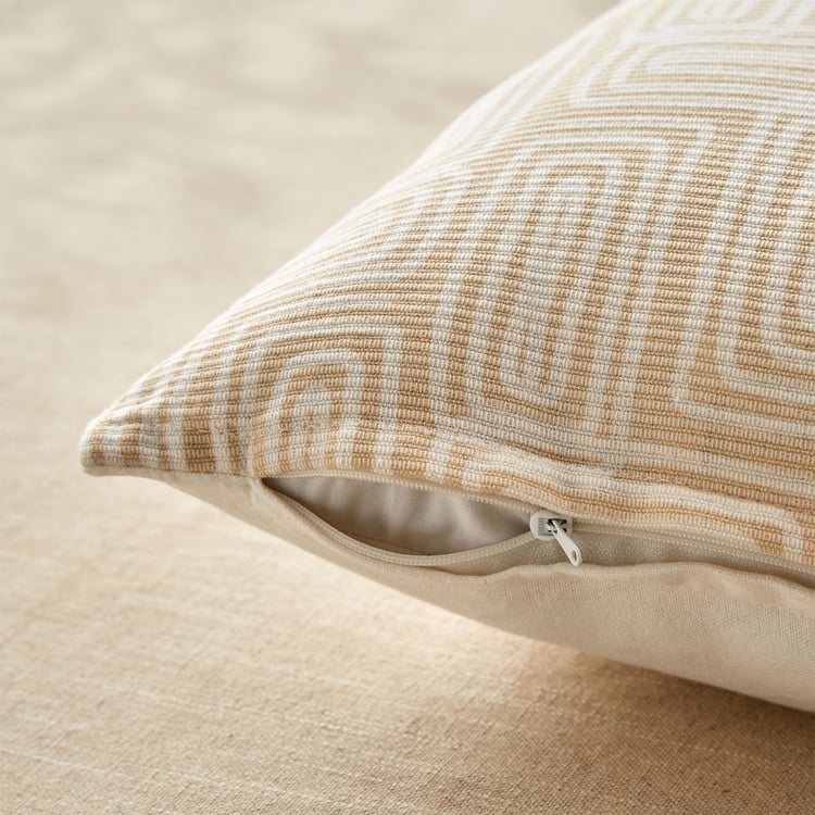 Stria Sandstone Set of 2 Printed Cushion Covers - 40x40cm