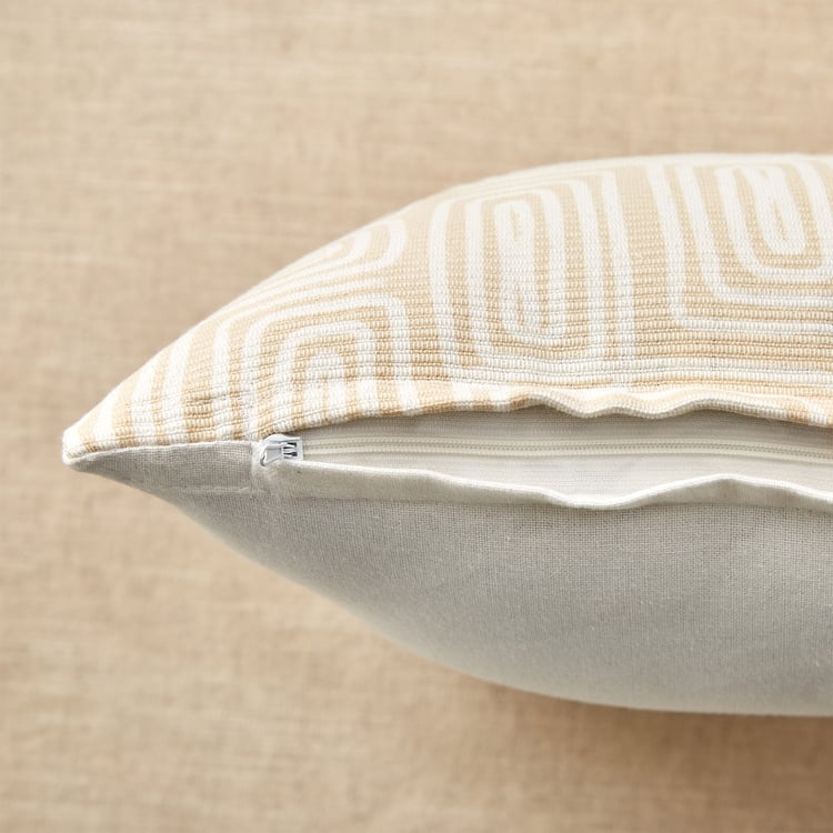 Stria Sandstone Set of 2 Printed Cushion Covers - 40x40cm