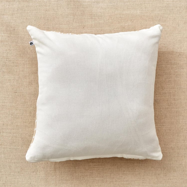 Stria Toffee Set of 2 Houndstooth Print Cushion Covers - 40x40cm