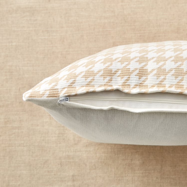 Stria Toffee Set of 2 Houndstooth Print Cushion Covers - 40x40cm