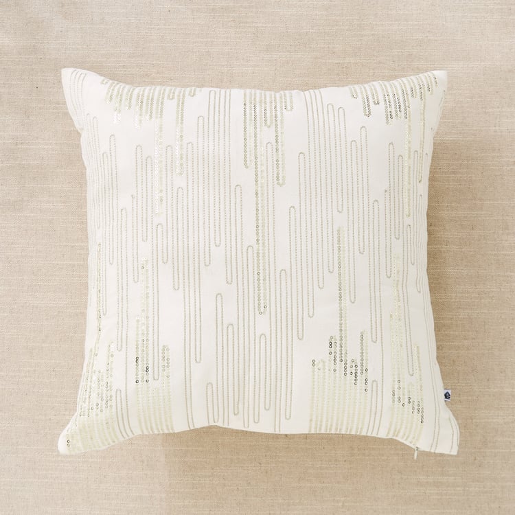 Opera Auric Embroidered Filled Cushion - 40X40cm