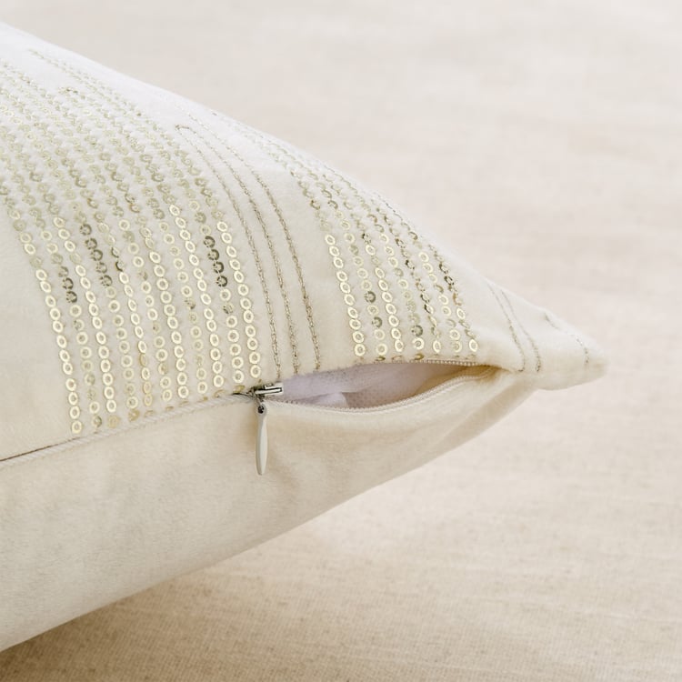Opera Auric Embroidered Filled Cushion - 40X40cm