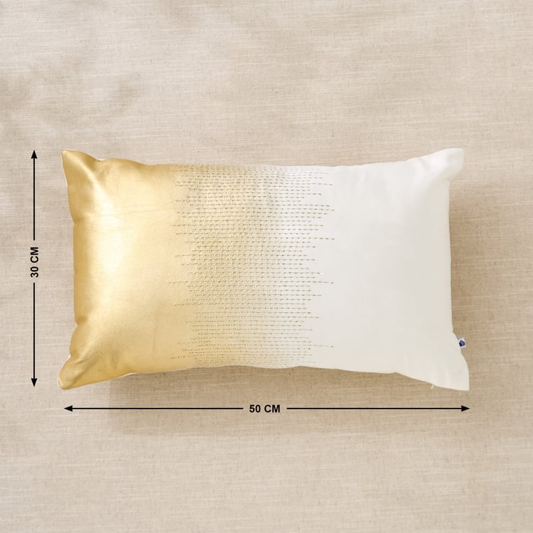 Opera Solar Velvet Embroidered Filled Cushion - 50x30cm