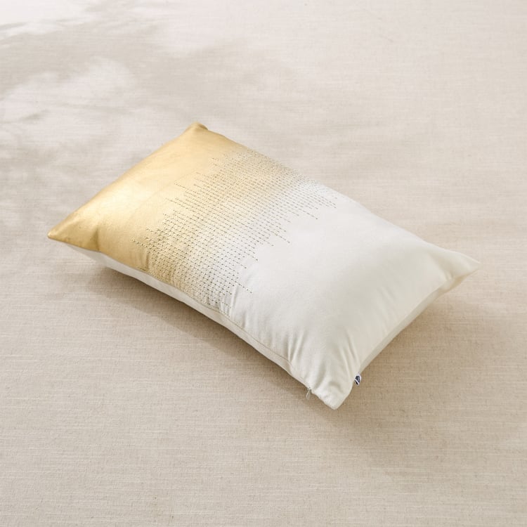 Opera Solar Velvet Embroidered Filled Cushion - 50x30cm