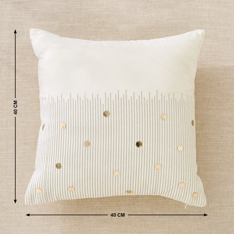 Opera Stellar Velvet Embellished Filled Cushion - 40x40cm