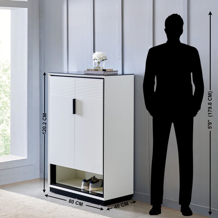Sterling 10 Pairs Shoe Cabinet - White