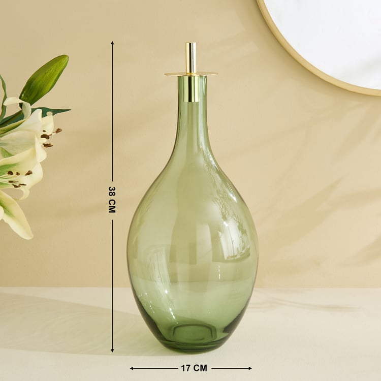 Botanica Flufois Glass Vase with Metal Rim