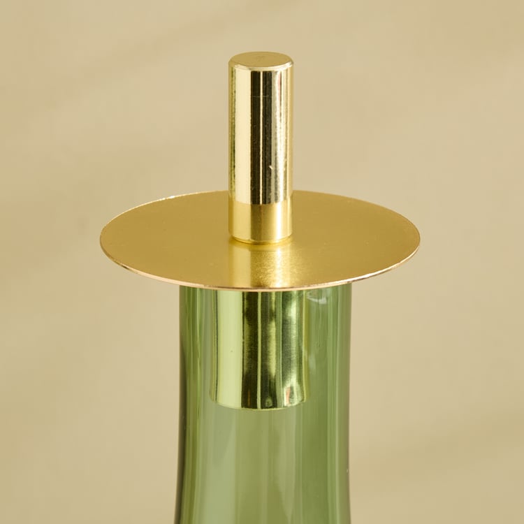 Botanica Flufois Glass Vase with Metal Rim
